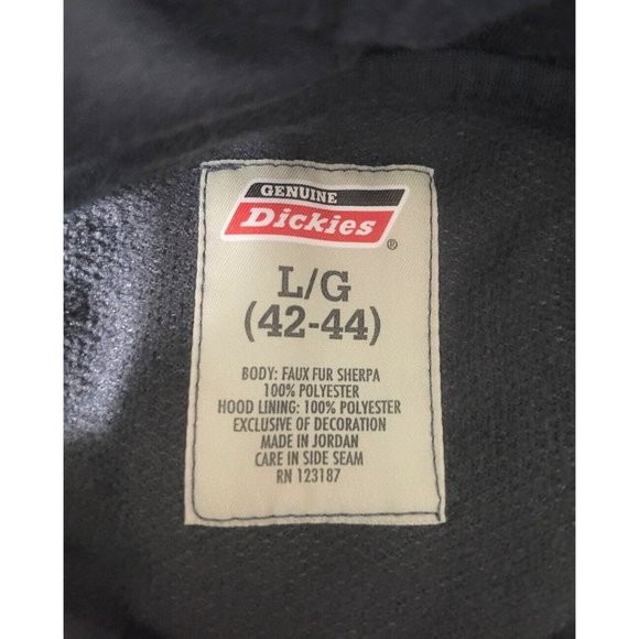 Dickies Gray Fleece Sherpa Hoodie Mens Size L 42-44 Pullover Workwear - Picture 6 of 7